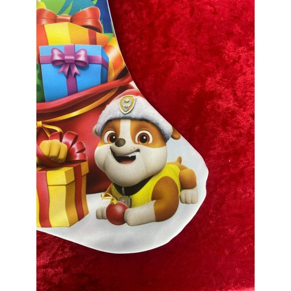 Paw Patrol Nickelodeon LIght Blue White Trim Christmas Stocking - Picture 5 of 5